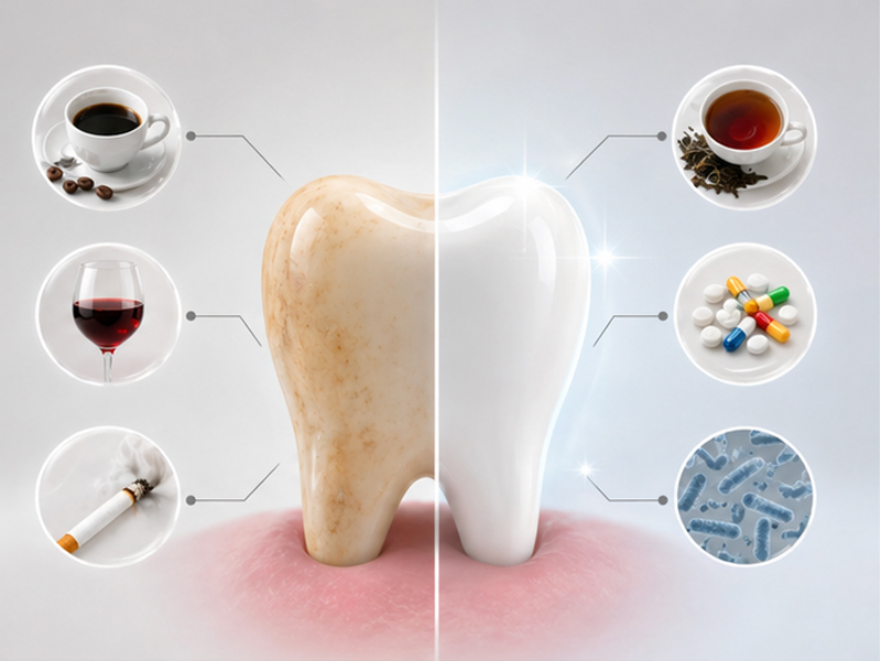 牙齒美白方式指南-牙齒變色原因